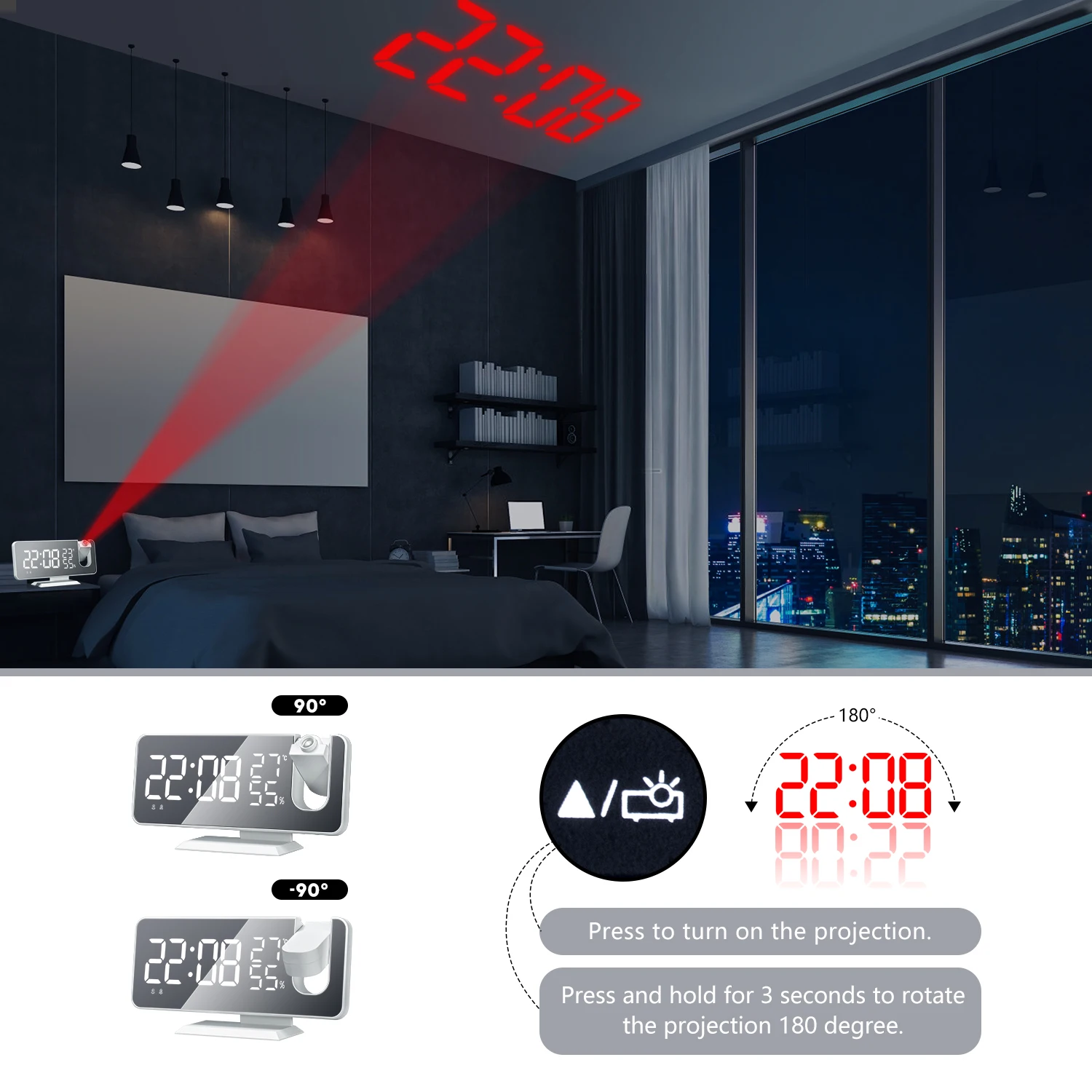 FM Radio LED Digital Smart Alarm Clock Table Electronic Desktop Clocks USB Fast Charger Wake Up Clock Projection Time Snooze
FM Radio LED Digital Smart Alarm Clock Table Electronic Desktop Clocks USB Fast Charger Wake Up Clock Projection Time Snooze
