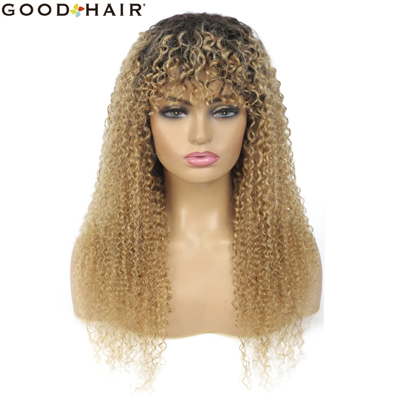 Ombre Brown Kinky Curly Wig With Bangs Remy Brazilian Cheap Curly Full Machine Made 150 Density Human Hair Wigs GOOD HAIR
Ombre Brown Kinky Curly Wig With Bangs Remy Brazilian Cheap Curly Full Machine Made 150 Density Human Hair Wigs GOOD HAIR