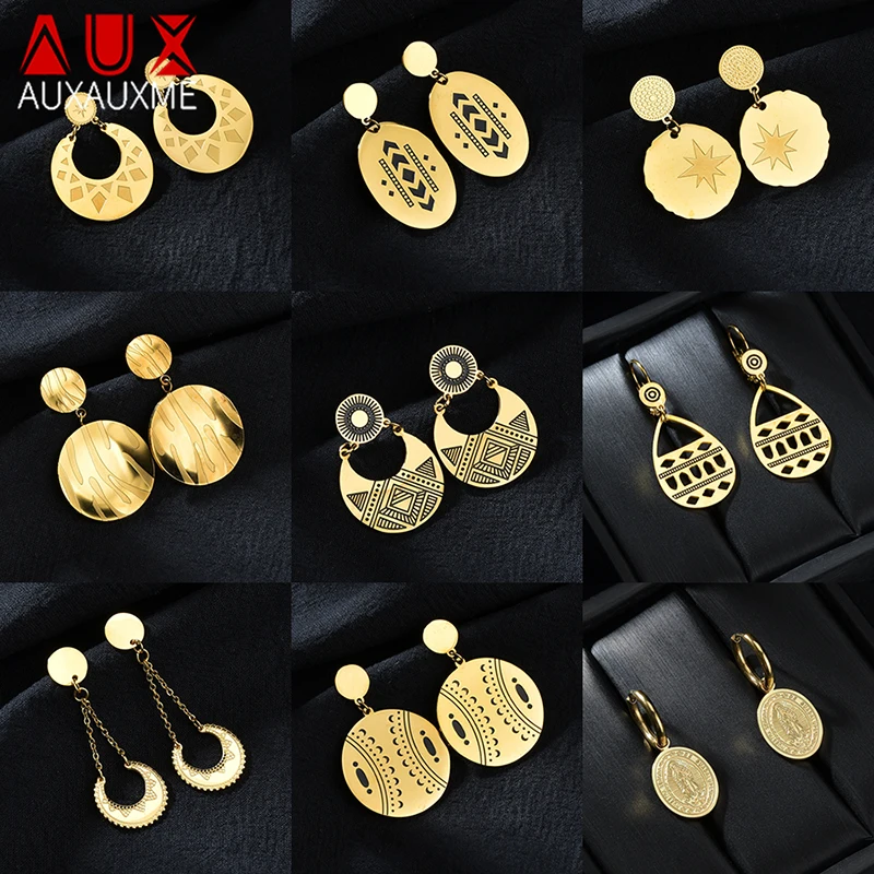 Auxauxme Vintage Bohemian Golden Earrings Stainless Steel Geometric Shape Dangle Earring Studs Vacation Party Jewelry Gifts
Auxauxme Vintage Bohemian Golden Earrings Stainless Steel Geometric Shape Dangle Earring Studs Vacation Party Jewelry Gifts