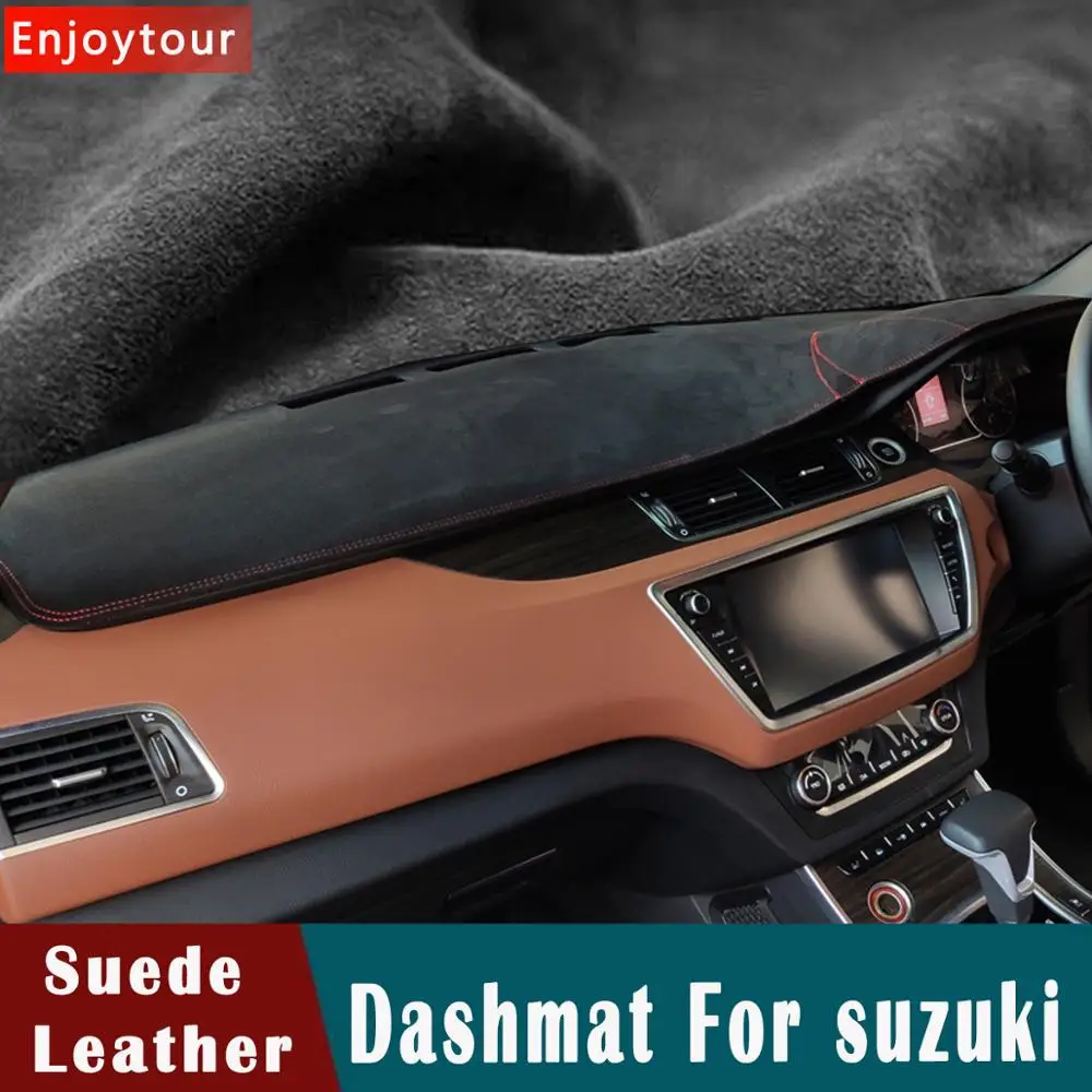 

Suede Leather Dashmat Dashboard Covers Pad Dash Mat Carpet Car Accessories for Suzuki Jimny Vitara Escudo Ciaz SX4 S-Cross Alto