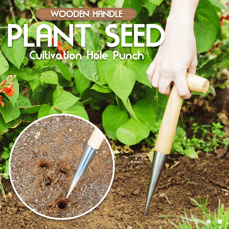 для огорода Gardening Hole Puncher with Wooden Handle Convenience Hole Digger Garden Tool Sow Seeds Transplant Plant Bonsai
для огорода Gardening Hole Puncher with Wooden Handle Convenience Hole Digger Garden Tool Sow Seeds Transplant Plant Bonsai