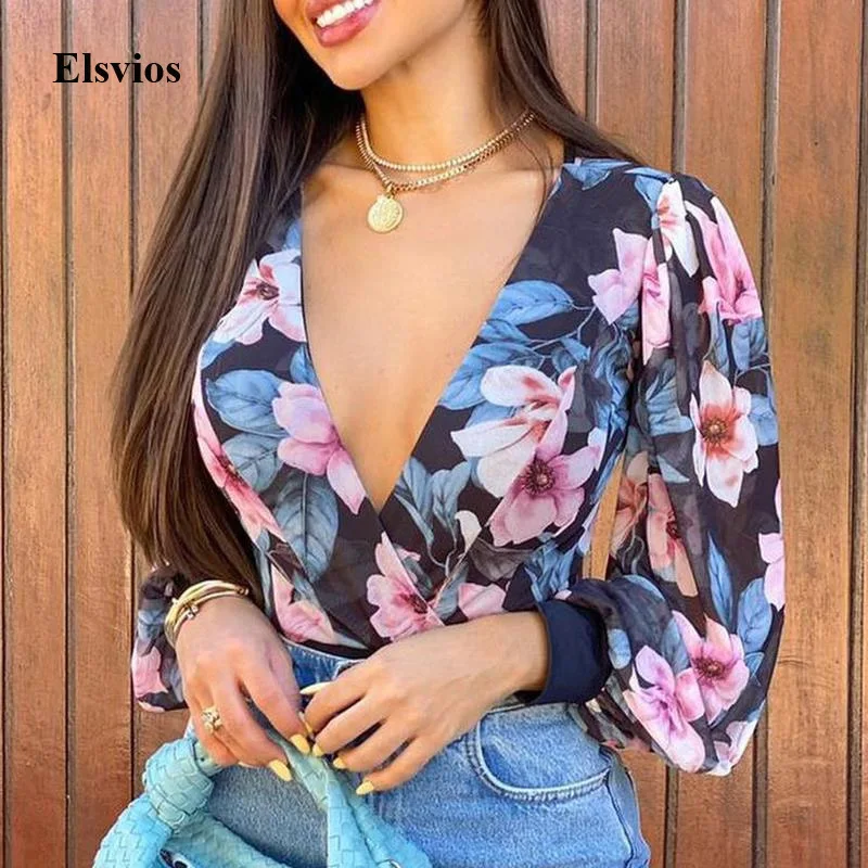 Elegant Floral Print Women Chiffon Jumpsuit Autumn Lantern Long Sleeve Shirts Playsuit Summer Sexy Deep V Neck Bodysuit Rompers
Elegant Floral Print Women Chiffon Jumpsuit Autumn Lantern Long Sleeve Shirts Playsuit Summer Sexy Deep V Neck Bodysuit Rompers