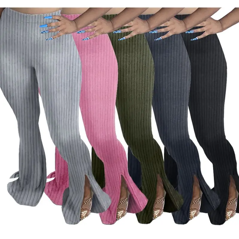 2021 Plus Size Kintted High Waist Split Hem Flare Pants Women Elastic Leggings Bodycon Trouser Stretch Bell Bottom Sweat Pant
2021 Plus Size Kintted High Waist Split Hem Flare Pants Women Elastic Leggings Bodycon Trouser Stretch Bell Bottom Sweat Pant