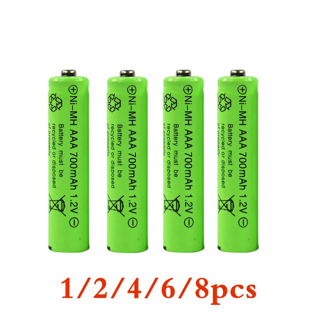 1 шт. новых элементов питания типа AAA 700 mAh1pcs Перезаряжаемые батарея металл