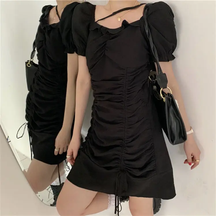 Large size women's 2021 summer new bubble sleeve dress waist slim square collar skirt
Large size women's 2021 summer new bubble sleeve dress waist slim square collar skirt