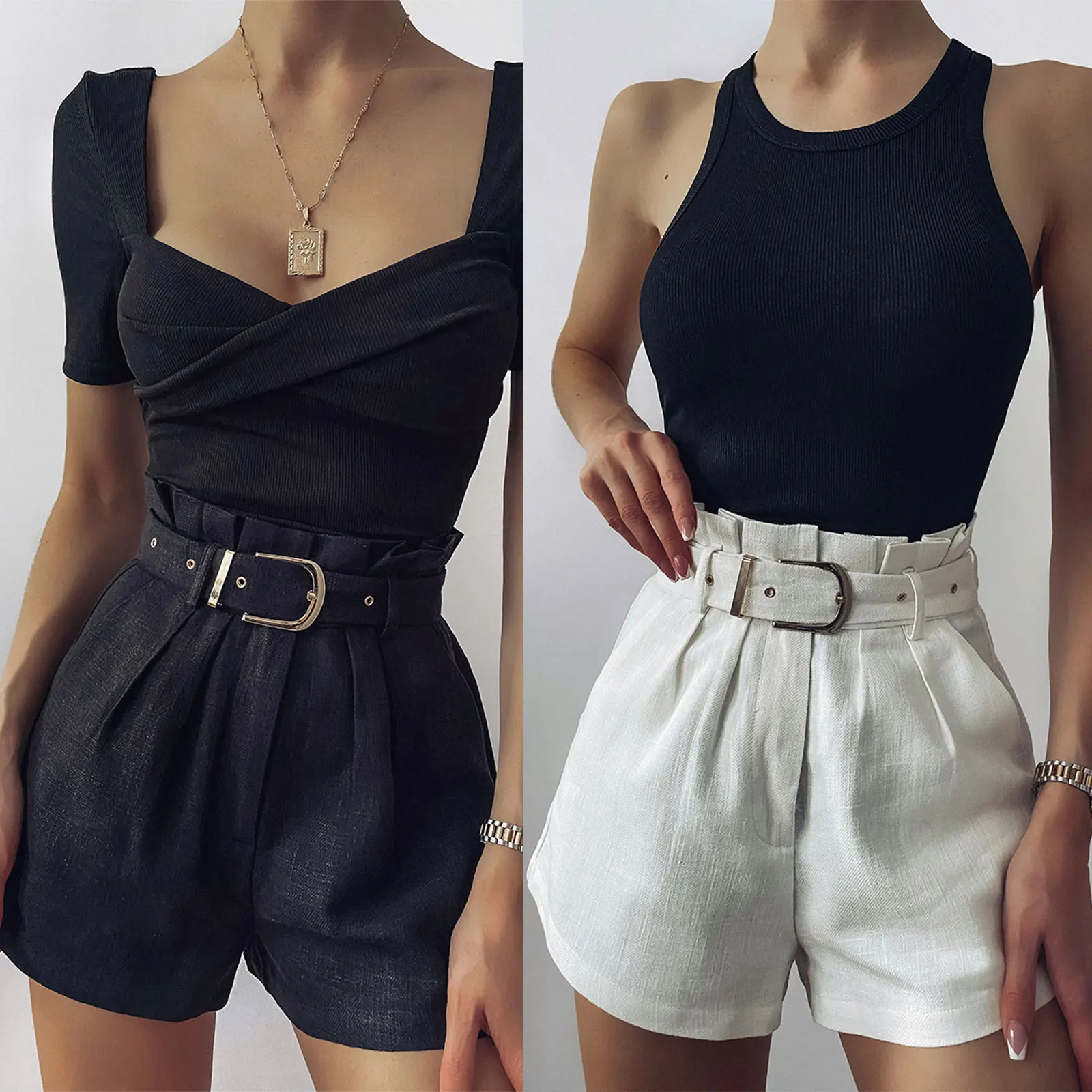 2021 New Women’s Summer Loose Short Pants with Waistband Fashion Solid Color High Waist Casual Shorts
2021 New Women’s Summer Loose Short Pants with Waistband Fashion Solid Color High Waist Casual Shorts