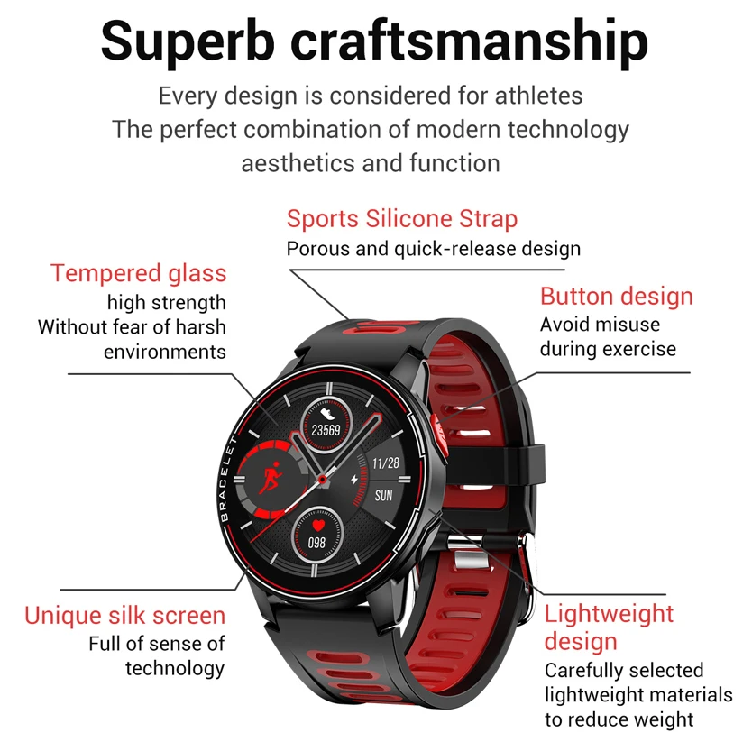 L6 Smart Watch IP68 Waterproof Sports Smartwatch Fitness Heart Rate Tracker Women Men Smart Watch FeaturesFor iOS Android
L6 Smart Watch IP68 Waterproof Sports Smartwatch Fitness Heart Rate Tracker Women Men Smart Watch FeaturesFor iOS Android