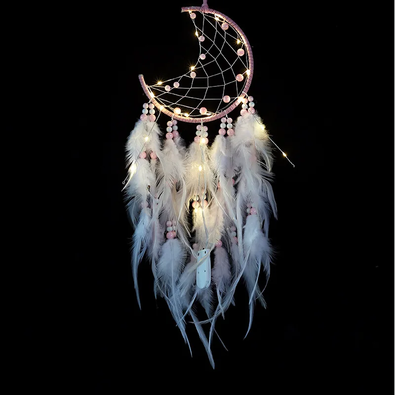 Dream Catcher Moon For Girls Kids Home Decor Boho Home Decoration Accessories Beads Feather Wall Hanging Gift With Light
Dream Catcher Moon For Girls Kids Home Decor Boho Home Decoration Accessories Beads Feather Wall Hanging Gift With Light