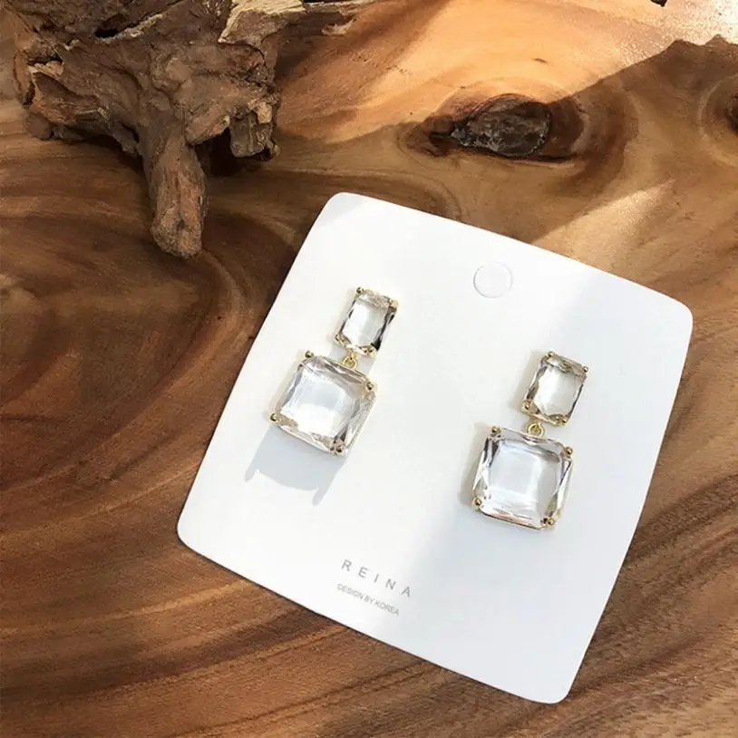 Korean Splicing Crystal Cube Earring Transparent Earring Wedding Earrings Geometric Earring Drop Earrings Fashion Jewelry
Korean Splicing Crystal Cube Earring Transparent Earring Wedding Earrings Geometric Earring Drop Earrings Fashion Jewelry