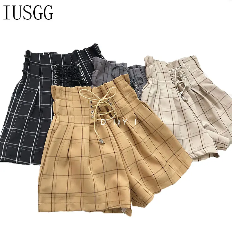 Japanese Harajuku Retro Plaid Shorts Leisure Chic Plaid Drawstring Hot Shorts With Ribbons Lace Up High Waist Wide Leg Shorts
Japanese Harajuku Retro Plaid Shorts Leisure Chic Plaid Drawstring Hot Shorts With Ribbons Lace Up High Waist Wide Leg Shorts