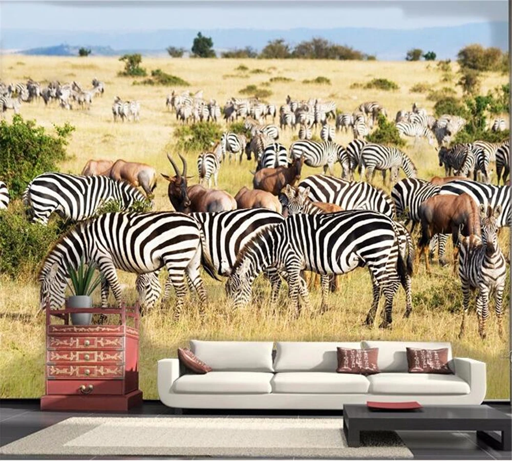 beibehang Customized 3D Wallpaper African Savannah Zebra Modern Simple Living Room TV Wall Sofa Background Decorative Painting
beibehang Customized 3D Wallpaper African Savannah Zebra Modern Simple Living Room TV Wall Sofa Background Decorative Painting