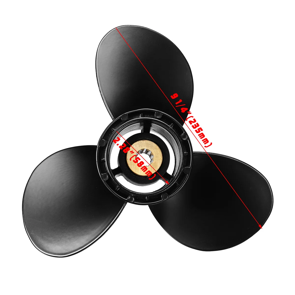 9 1/4 x 8 Propeller Marine Propeller Aluminum Alloy 10 Spline Tooth 3 Blades For Suzuki Outboard Engine 8-20HP 58100-91D00-019
9 1/4 x 8 Propeller Marine Propeller Aluminum Alloy 10 Spline Tooth 3 Blades For Suzuki Outboard Engine 8-20HP 58100-91D00-019