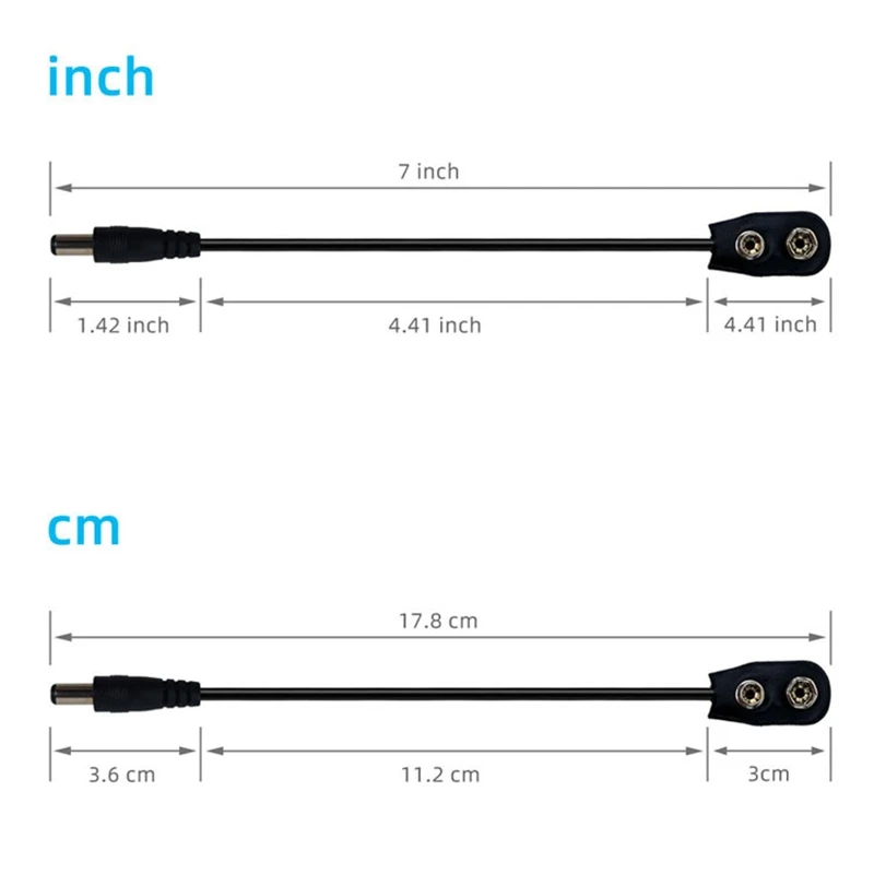 8PCS 9V Battery Clip Converter Power Cables Snap Connector DC 5.5X2.1mm Plug,for Guitar Effect Pedal
8PCS 9V Battery Clip Converter Power Cables Snap Connector DC 5.5X2.1mm Plug,for Guitar Effect Pedal