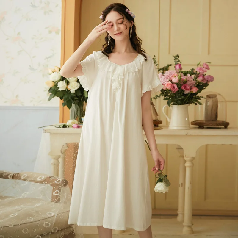 Roseheart Women Homewear White Cotton Sexy Sleepwear Lace Night Dress Nightwear Nightgown Sleepwear Homewear Gown
Roseheart Women Homewear White Cotton Sexy Sleepwear Lace Night Dress Nightwear Nightgown Sleepwear Homewear Gown