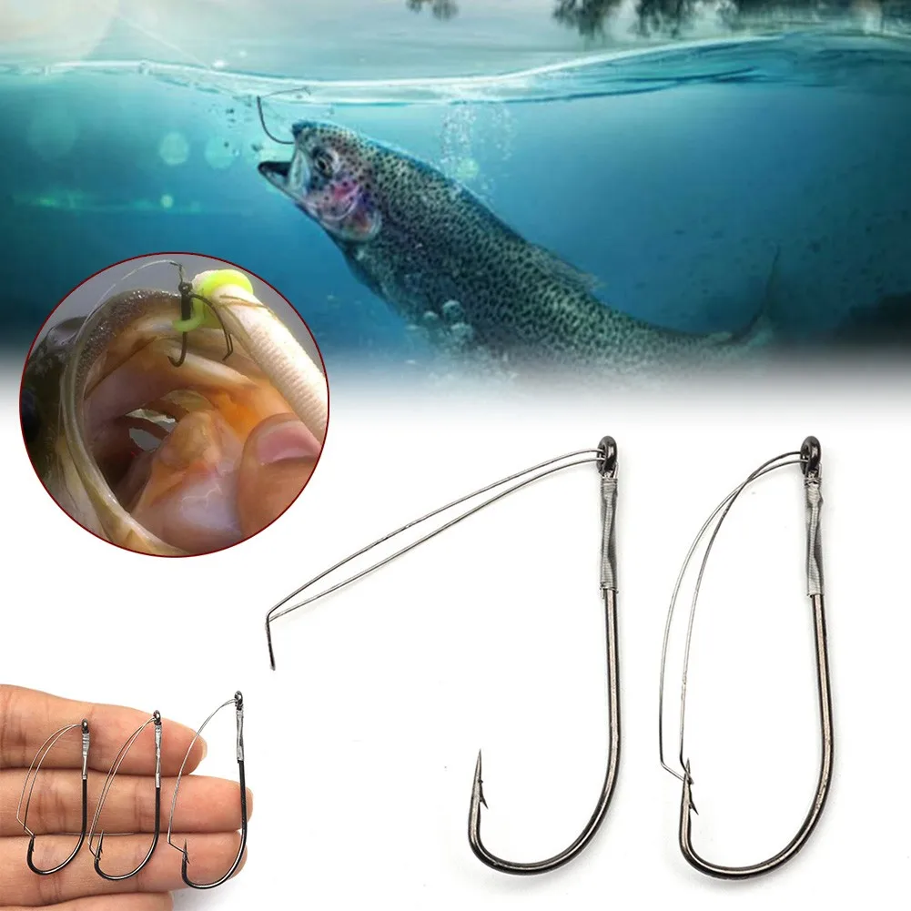 10pcs High Carbon Steel Outdoor Fishing Hook Silver Mouthguard Single Hook Steel Wire Soft Bug Lure Grassless Barbed Fish Hook
10pcs High Carbon Steel Outdoor Fishing Hook Silver Mouthguard Single Hook Steel Wire Soft Bug Lure Grassless Barbed Fish Hook