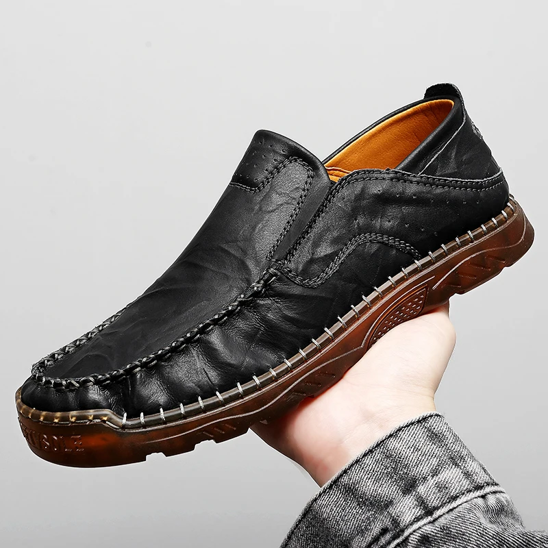 Big Size 38-47 Handmade Shoes Loafers Non-slip Hard-waering Men's Shoes Fashion Soft Breathable New Arrival Casual Leather Shoes 
Big Size 38-47 Handmade Shoes Loafers Non-slip Hard-waering Men's Shoes Fashion Soft Breathable New Arrival Casual Leather Shoes