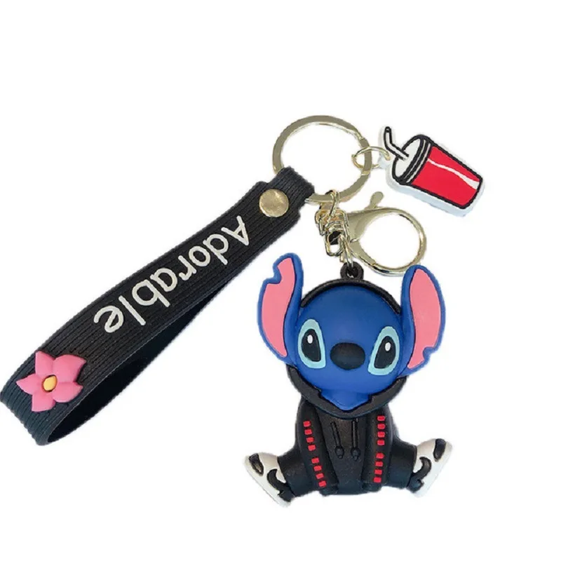 

Disney Cartoon Stitch Mickey Minnie Keychains Mouse Piakchu Figure Doll Key Chain For Girls Bag Charms Car Pendant Keyrings