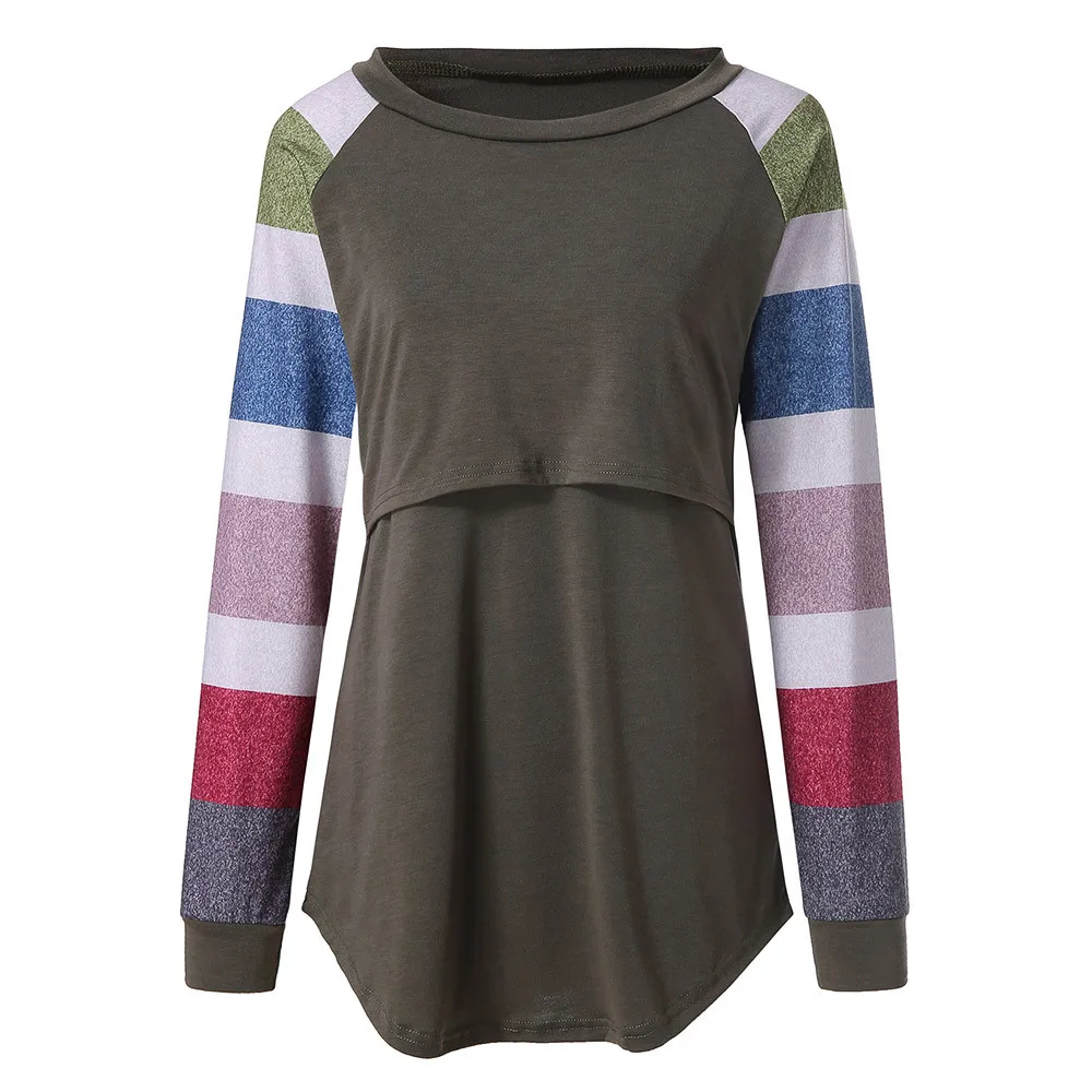 2019 Fashion Maternity Womens Nursing Stripe Long Sleeve Round Neck Breastfeeding Blouse
2019 Fashion Maternity Womens Nursing Stripe Long Sleeve Round Neck Breastfeeding Blouse