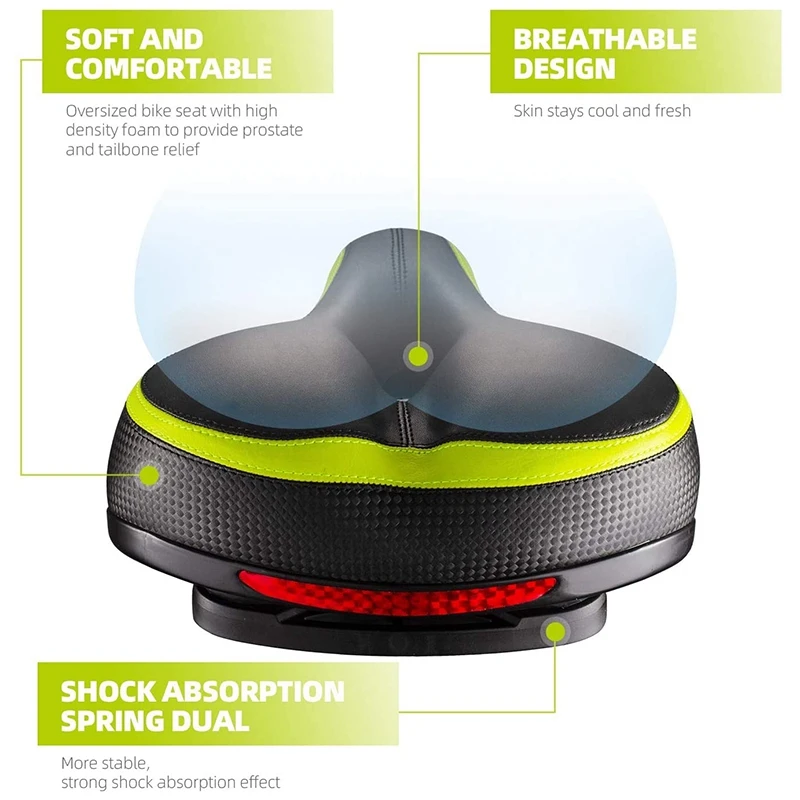Comfortable Bicycle Bike Seat Shock Absorbing Memory Foam Waterproof Reflective Saddle Replacement | Спорт и развлечения