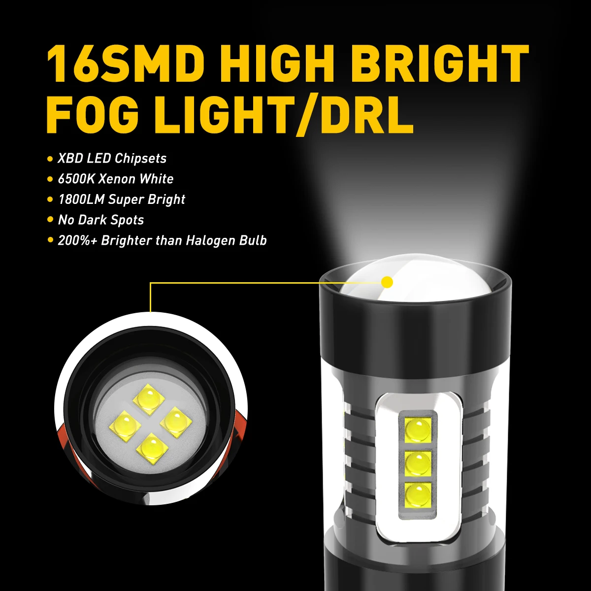 AUXITO 2x H8 H9 H10 H11 9006/HB4 LED Fog Lamp Auto DRL Daytime Running Light 1800Lm 80W Car Led Bulb No Polarity 6500K White 24V
AUXITO 2x H8 H9 H10 H11 9006/HB4 LED Fog Lamp Auto DRL Daytime Running Light 1800Lm 80W Car Led Bulb No Polarity 6500K White 24V