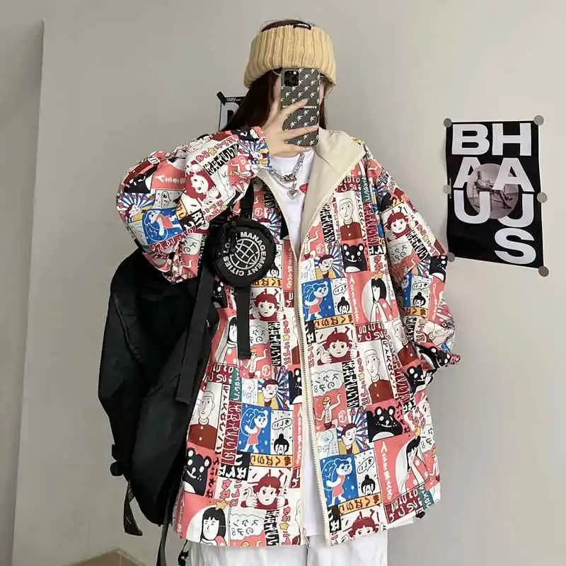 Spring Fall Women Jackets Zipper Fashion Simple Cartoon Anime Loose All-Match Streetwear Daily Two Wear Female Casual Coat Ins
Spring Fall Women Jackets Zipper Fashion Simple Cartoon Anime Loose All-Match Streetwear Daily Two Wear Female Casual Coat Ins