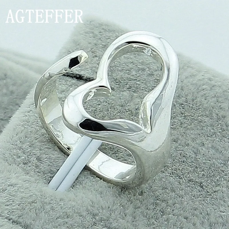 AGTEFFER 925 Sterling Silver Heart-Shaped Open Ring For Women Wedding Engagement Party Jewelry
AGTEFFER 925 Sterling Silver Heart-Shaped Open Ring For Women Wedding Engagement Party Jewelry