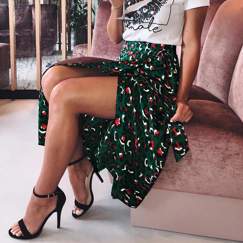 Sexy Leopard Skirt Summer Green Pleated Skirt Bow Tie Women's High Waist A-Line Skirts Spring Skirts for Ladies
Sexy Leopard Skirt Summer Green Pleated Skirt Bow Tie Women's High Waist A-Line Skirts Spring Skirts for Ladies