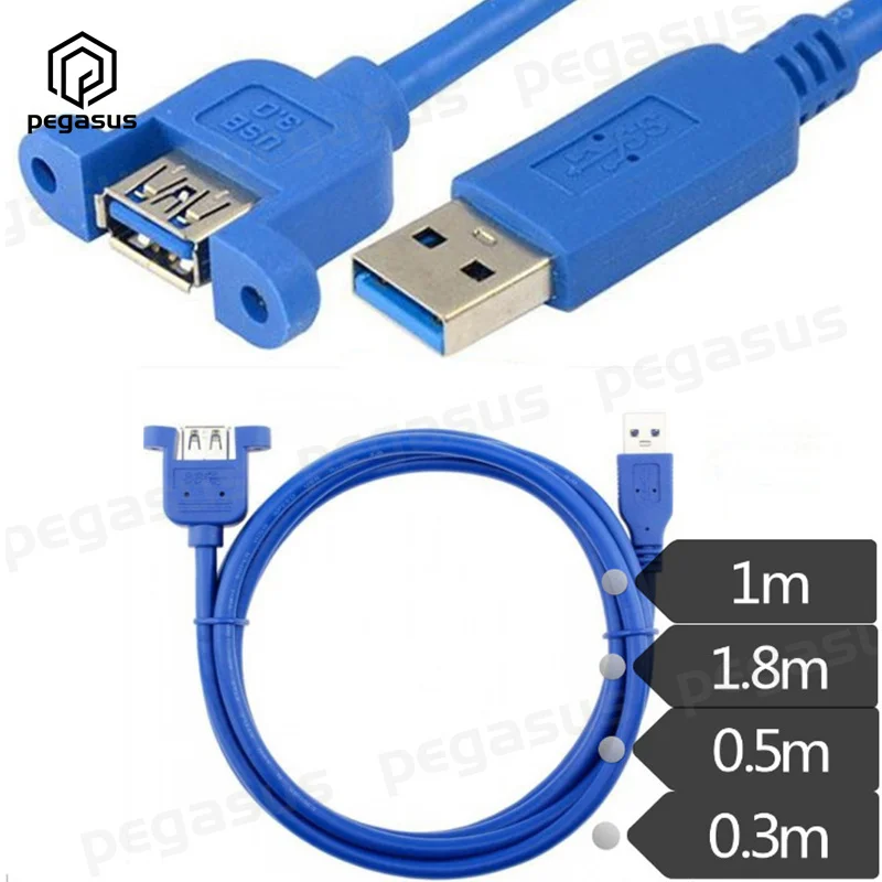 Удлинительный кабель Папа-мама USB 3 0 с отверстием для винтов и ушками может быть