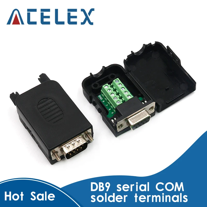 DB9 serial COM терминалы для пайки без переноса RS232 гнездовой разъем с задним боковым