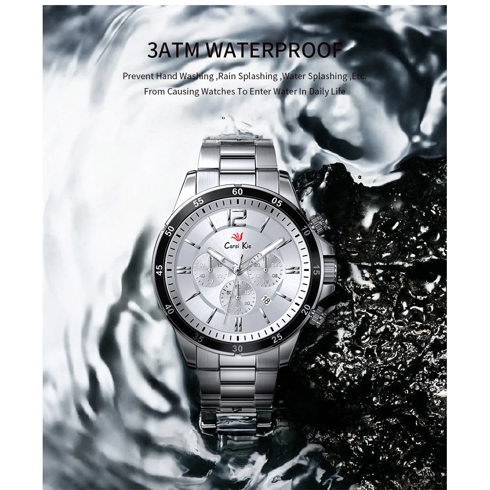 Golden Men's Quartz Watch 2021 Carsikie Top Luxury Brand Chronograph Waterproof Leather Watch for Men Date Sports Clock Male
Golden Men's Quartz Watch 2021 Carsikie Top Luxury Brand Chronograph Waterproof Leather Watch for Men Date Sports Clock Male