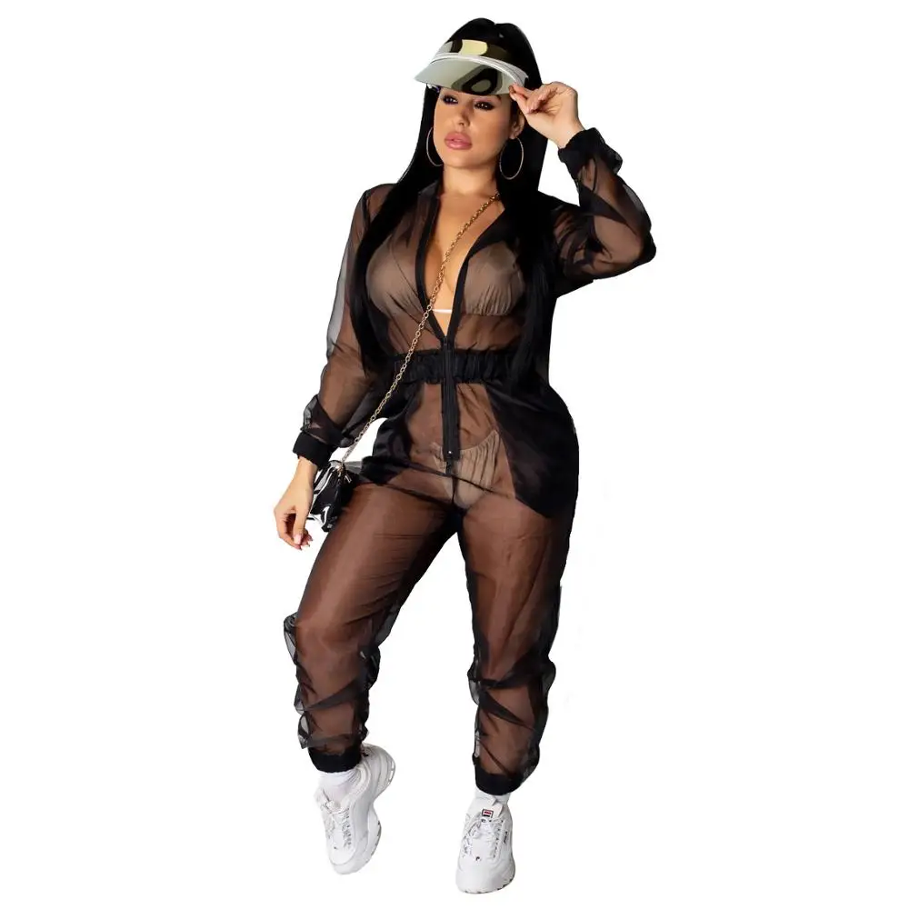 Fluorescent Sheer Organza Hooded Jumpsuit Zipper V Neck Long Sleeve Casual Loose Romper Women Sexy Night Club Overalls DWY4337
Fluorescent Sheer Organza Hooded Jumpsuit Zipper V Neck Long Sleeve Casual Loose Romper Women Sexy Night Club Overalls DWY4337