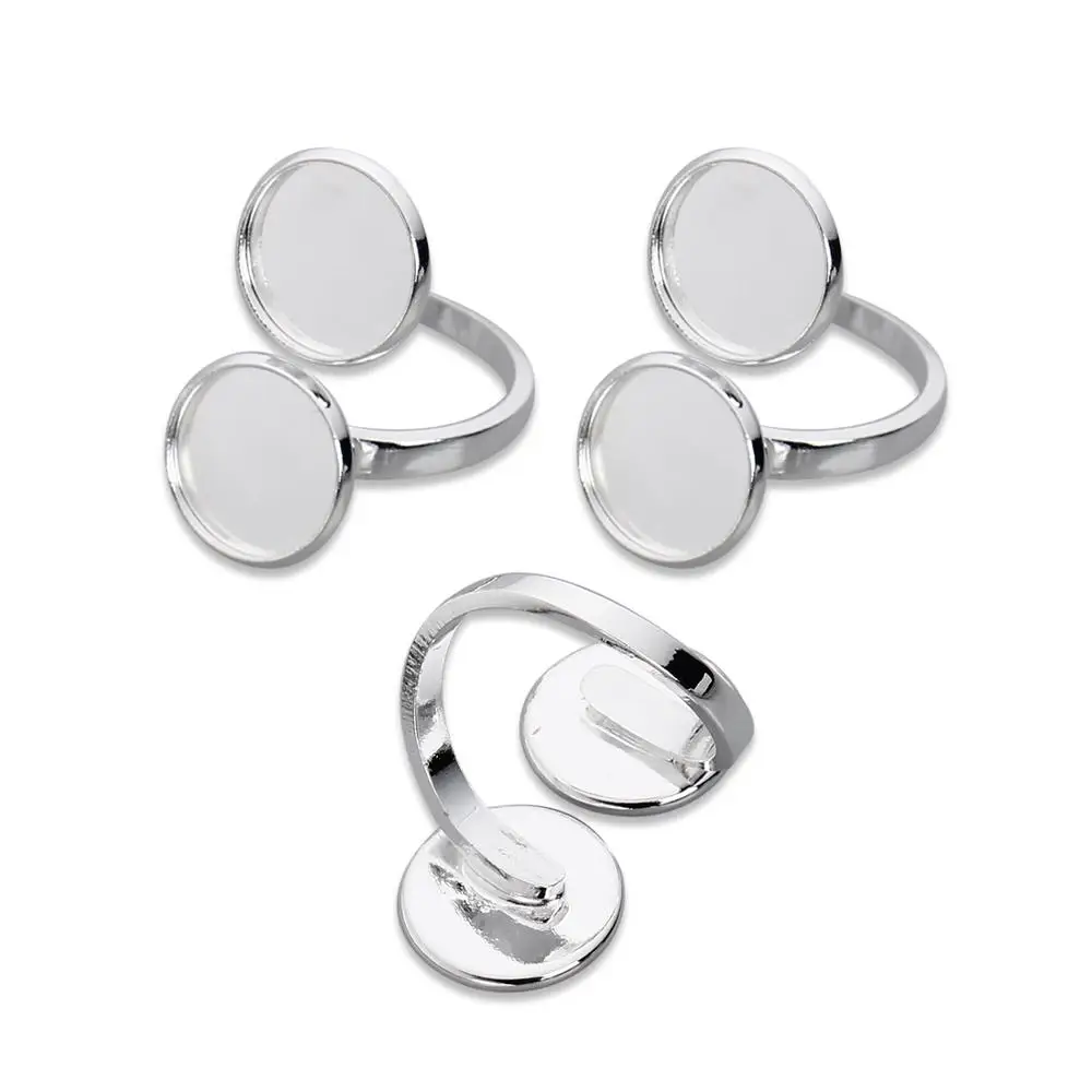 5pcs/lot 12mm High Quality Adjustable Blank Double Ring Bases Round Flatback Cabochon Ring Settings Trays For DIY Jewelry Making
5pcs/lot 12mm High Quality Adjustable Blank Double Ring Bases Round Flatback Cabochon Ring Settings Trays For DIY Jewelry Making