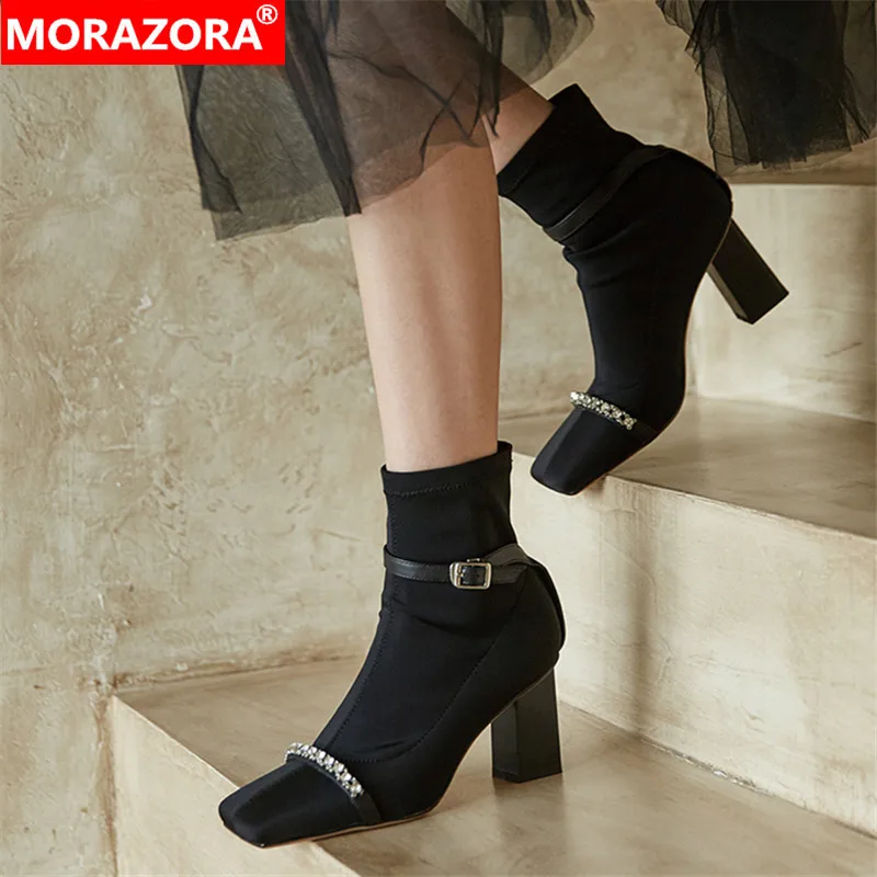Женские ботильоны с пряжкой MORAZORA, черные ботильоны на толстом высоком каблуке, с квадратным носком, Осень-зима 2020
Женские ботильоны с пряжкой MORAZORA, черные ботильоны на толстом высоком каблуке, с квадратным носком, Осень-зима 2020