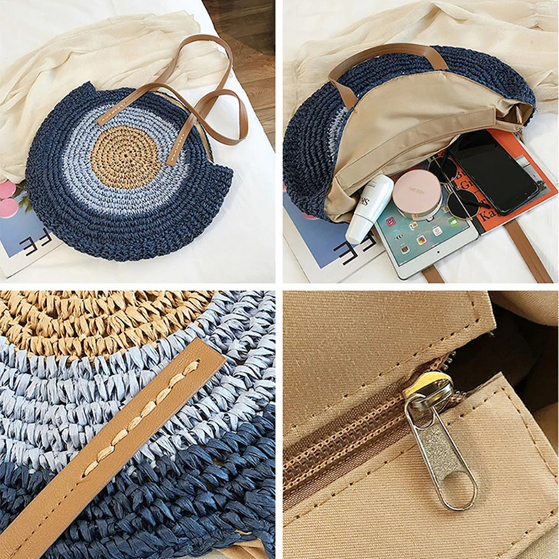 2021 Summer Round Straw Bags for Women Rattan Shoulder Handmade Woven Beach Female Message Handbag Totes
2021 Summer Round Straw Bags for Women Rattan Shoulder Handmade Woven Beach Female Message Handbag Totes