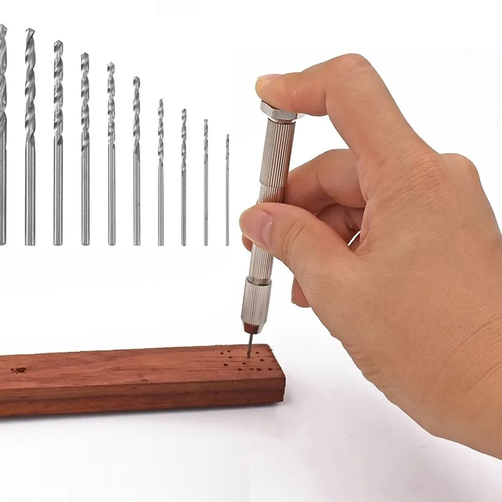10Pcs Mini Aluminum Hand Drill With Keyless Chuck 0.8-3.0mm HSS Twist Drill Bits Set Woodworking Drilling Rotary Hand Tool
10Pcs Mini Aluminum Hand Drill With Keyless Chuck 0.8-3.0mm HSS Twist Drill Bits Set Woodworking Drilling Rotary Hand Tool