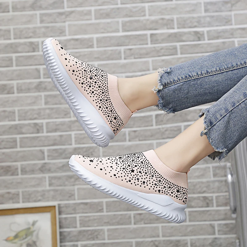 Women's Ladies Ankle Shoes Flat Loafers Crystal Fashion Bling Sneakers Casual Ladies Slip On Breathable Casual Shoes
Women's Ladies Ankle Shoes Flat Loafers Crystal Fashion Bling Sneakers Casual Ladies Slip On Breathable Casual Shoes