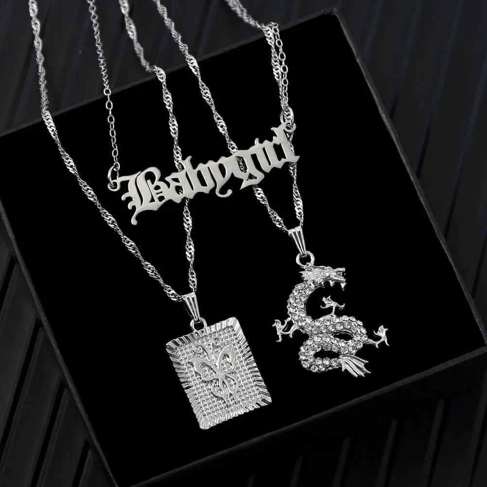Flatfoosie Hip-hop Silver Color Babygirl Letter Pendant Necklace for Women Punk Crystal Dragon Twist Chain Necklace Jewelry Gift
Flatfoosie Hip-hop Silver Color Babygirl Letter Pendant Necklace for Women Punk Crystal Dragon Twist Chain Necklace Jewelry Gift