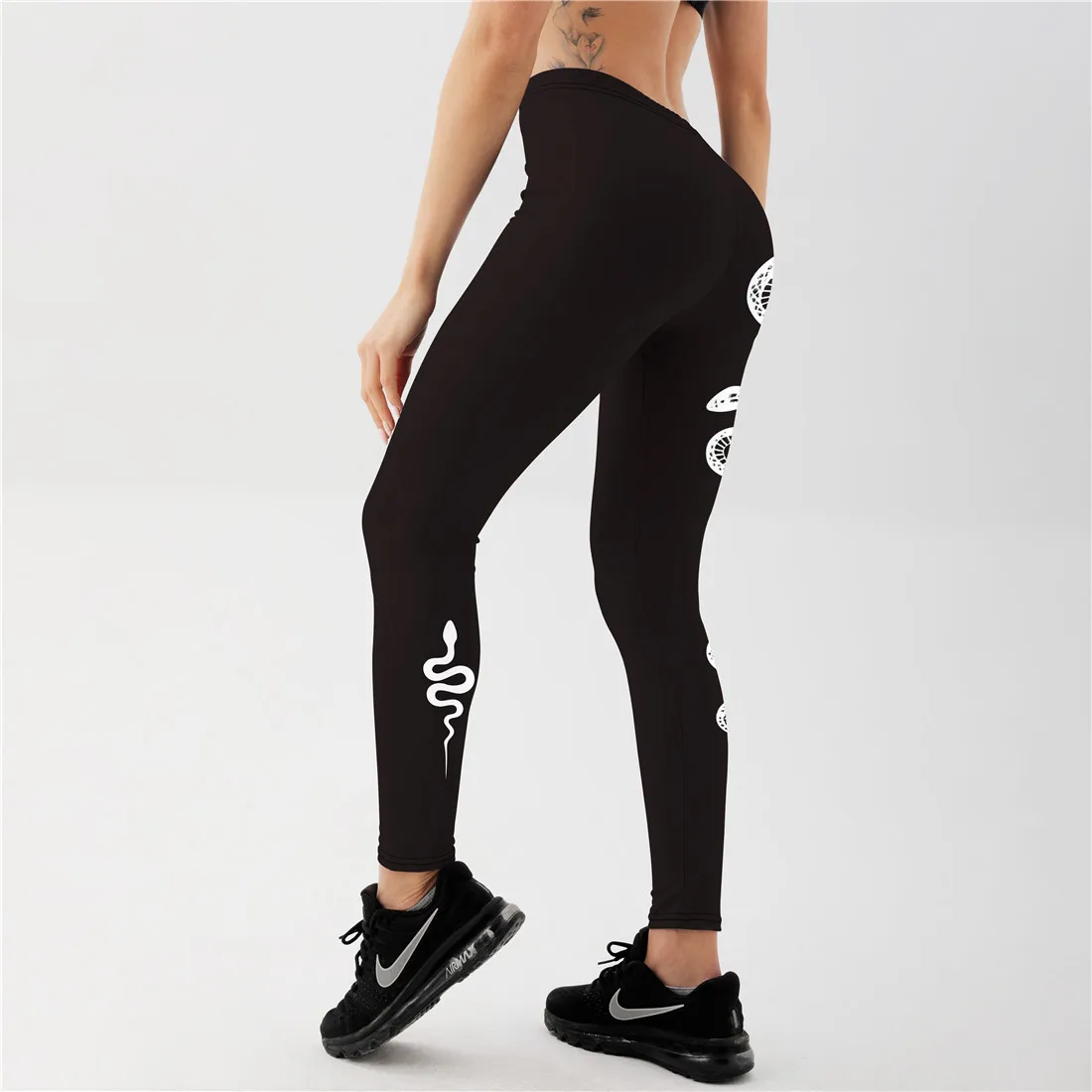 Sexy Women's Black Leggings Print Animal Snake Push Up Fitness Legging Slim workout | Женская одежда