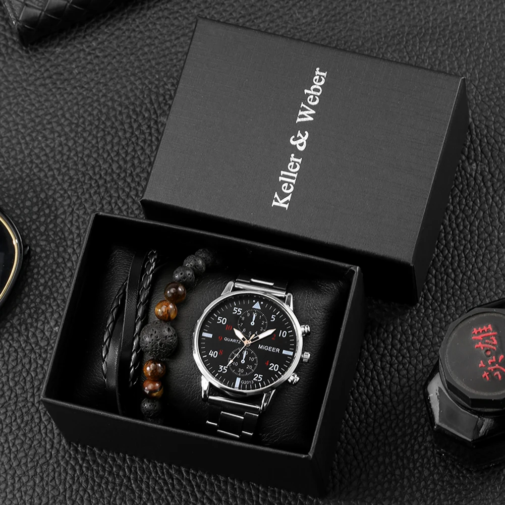 fashionable Men's Quartz Watch Bracelet Set Leather Strap Bead Chain leather Hemp Rope Bracelet
fashionable Men's Quartz Watch Bracelet Set Leather Strap Bead Chain leather Hemp Rope Bracelet