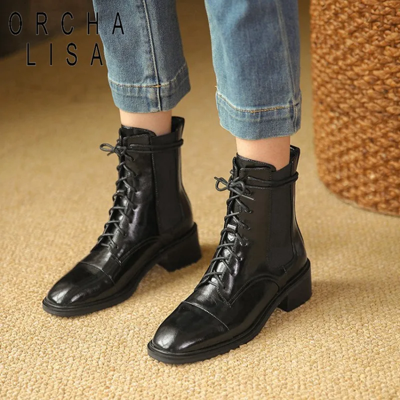 ORCHA LISA 2021 Office Ladies Chelsea Ankle Boots Square Toe Chunky Heels Cow Split Lace-up Size 33-42 Black Brown Winter S2622
ORCHA LISA 2021 Office Ladies Chelsea Ankle Boots Square Toe Chunky Heels Cow Split Lace-up Size 33-42 Black Brown Winter S2622