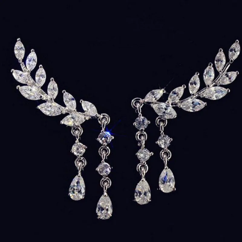 Trendy Gold Silver Color Dangle Leaf Earrings Special design Ear Pendant For Women Jewelry Crystal Earrings Decoration TC21
Trendy Gold Silver Color Dangle Leaf Earrings Special design Ear Pendant For Women Jewelry Crystal Earrings Decoration TC21