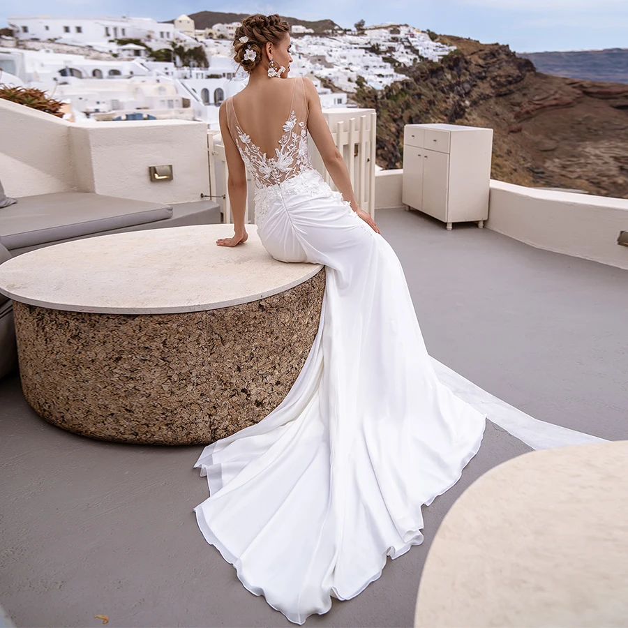 Jiayigong Vestido De Noiva Wedding Dress 2020 Sexy V-neck Sleeveless See-through Flowers Applique Pearl Mermaid Wedding Dresses
Jiayigong Vestido De Noiva Wedding Dress 2020 Sexy V-neck Sleeveless See-through Flowers Applique Pearl Mermaid Wedding Dresses