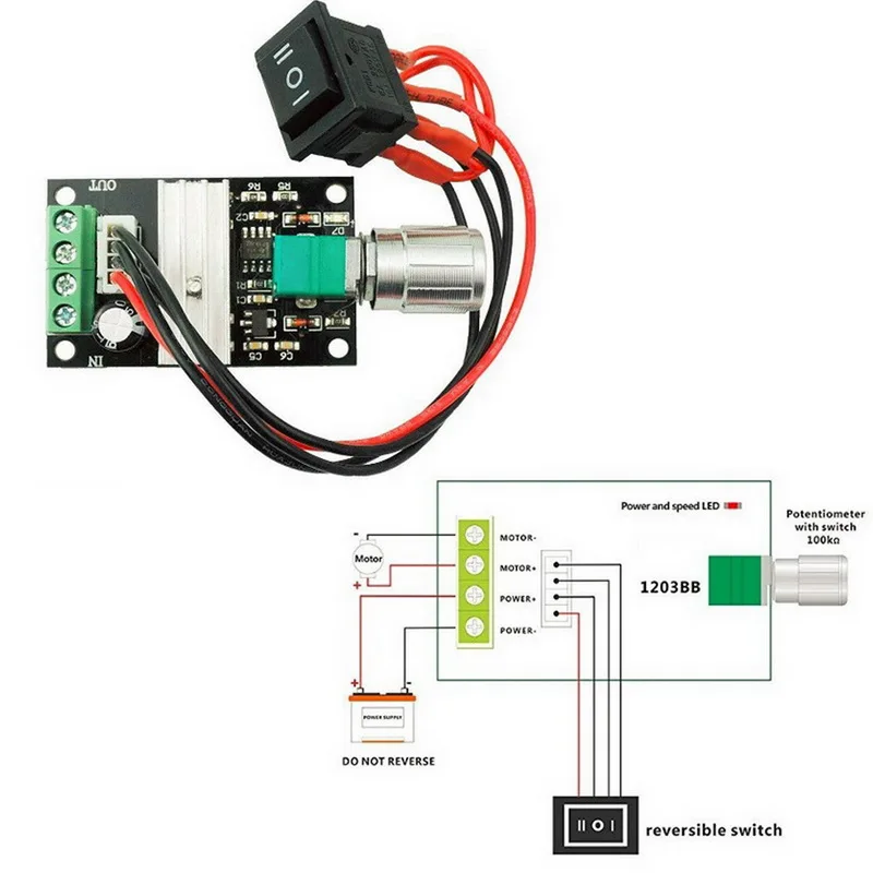 Switch PWM Speed Controller DC Motor Adjustable Speed Regulator Control Governor Switch DC Motor Speed Controller
Switch PWM Speed Controller DC Motor Adjustable Speed Regulator Control Governor Switch DC Motor Speed Controller
