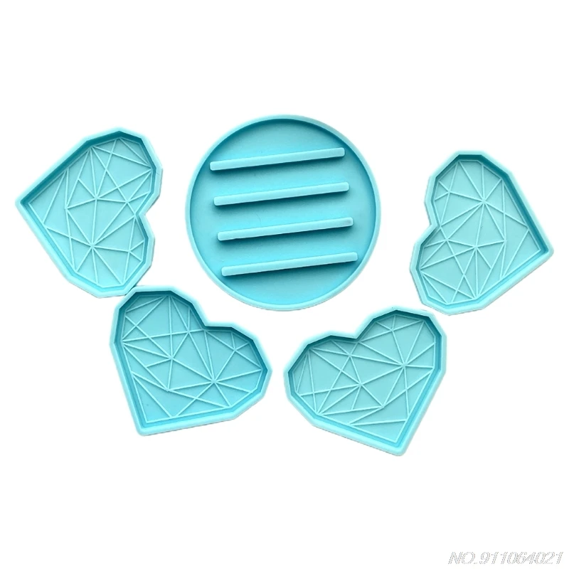 5Pcs/Set Heart-shaped Geometric Pattern Coaster+Holder Epoxy Resin Mold Cup Mat+Storage Base Silicone Mould DIY Crafts Wholesale
5Pcs/Set Heart-shaped Geometric Pattern Coaster+Holder Epoxy Resin Mold Cup Mat+Storage Base Silicone Mould DIY Crafts Wholesale