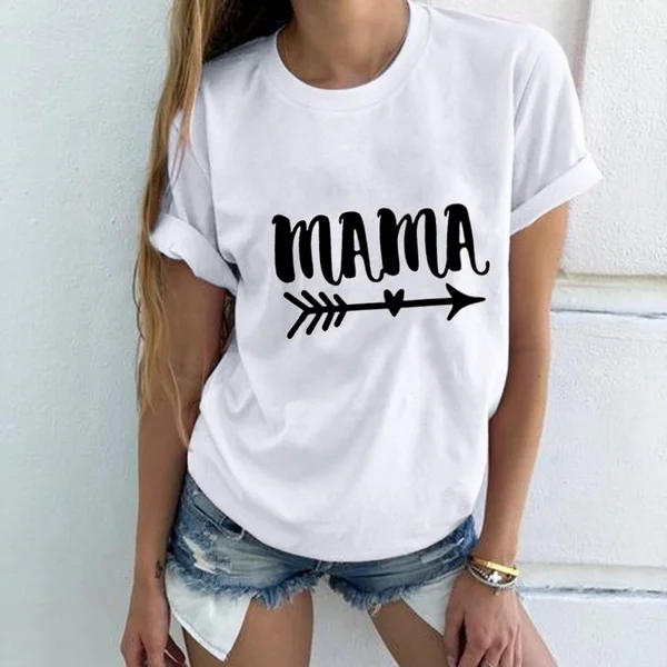 Hot Sale MAMA Arrow Letter Print Women Sleeve Harajuku mother days gift Woman Clothes pure cotton girl gift tees t shirt-M962
Hot Sale MAMA Arrow Letter Print Women Sleeve Harajuku mother days gift Woman Clothes pure cotton girl gift tees t shirt-M962