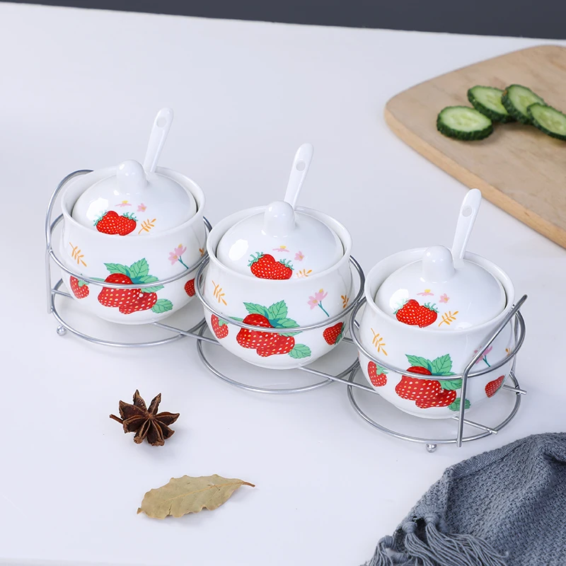 Strawberry Cute Flower Ceramic Spice Jar Salt Sugar Pepper Shaker Seasoning Box Kitchen Food Spice container Storage Rack Jar
Strawberry Cute Flower Ceramic Spice Jar Salt Sugar Pepper Shaker Seasoning Box Kitchen Food Spice container Storage Rack Jar