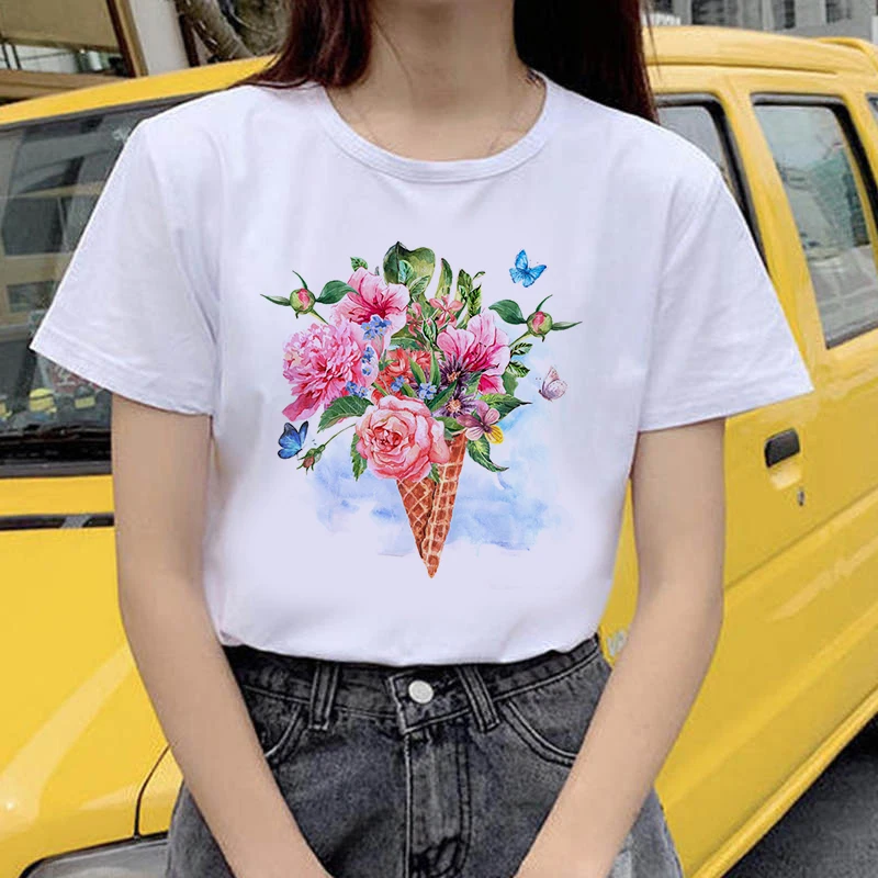 New T-shirt Female Flowers butterfly Tshirt Short sleeve Summer Tee shirt Easy Matching Round Neck new summer T-shirts Harajuku
New T-shirt Female Flowers butterfly Tshirt Short sleeve Summer Tee shirt Easy Matching Round Neck new summer T-shirts Harajuku