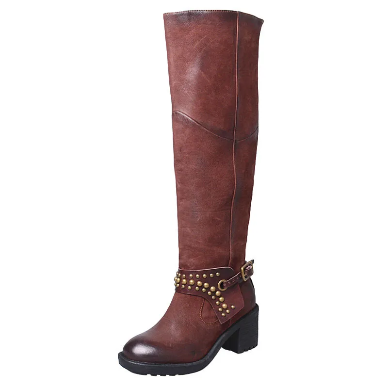 chunky high heel women real leather boots slim knee cow leather boot rivets belt do old leather bota
chunky high heel women real leather boots slim knee cow leather boot rivets belt do old leather bota
