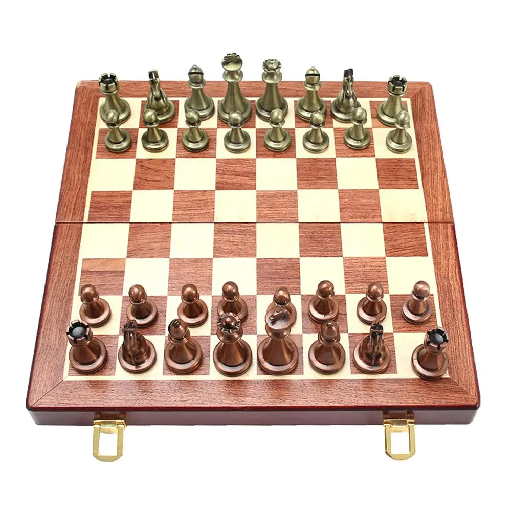 High-end Chess Toy Educational Folding Chessboard Game Alloy And Walnut Wood Chess Christmas Gift For Children
High-end Chess Toy Educational Folding Chessboard Game Alloy And Walnut Wood Chess Christmas Gift For Children