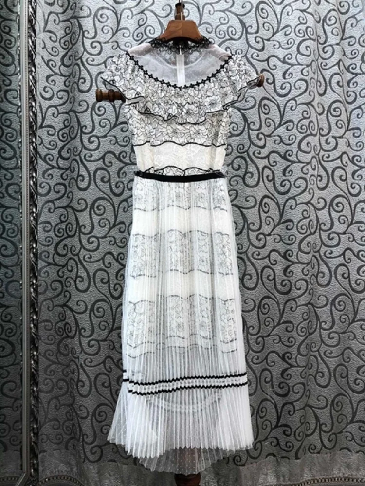 Quality Designer Top Clothing Sets 2021 Summer Suit Women Ruffle Patchwork Sleeveless Lace Dress+Mid-Calf Sexy Mesh Skirt Sets
Quality Designer Top Clothing Sets 2021 Summer Suit Women Ruffle Patchwork Sleeveless Lace Dress+Mid-Calf Sexy Mesh Skirt Sets